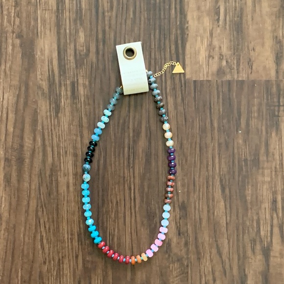 Anthropologie rainbow stone necklace